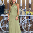 Cargar imagen en el visor de la galería, Vestido kaki con lazada