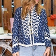 Cargar imagen en el visor de la galería, Chaqueta flor azul