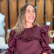 Cargar imagen en el visor de la galería, Blusa volantes burdeos