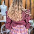 Cargar imagen en el visor de la galería, Blusa volantes burdeos