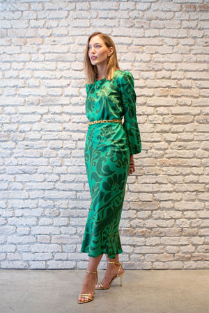 Vestido esmeralda botanico