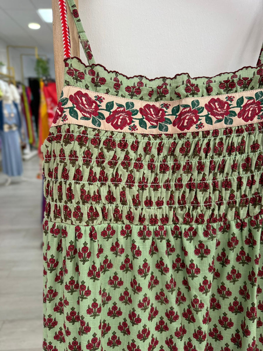 Vestido nido de abeja verde