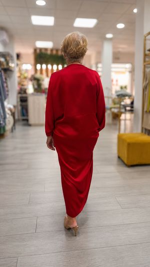 Vestido kaftan satén Rubí
