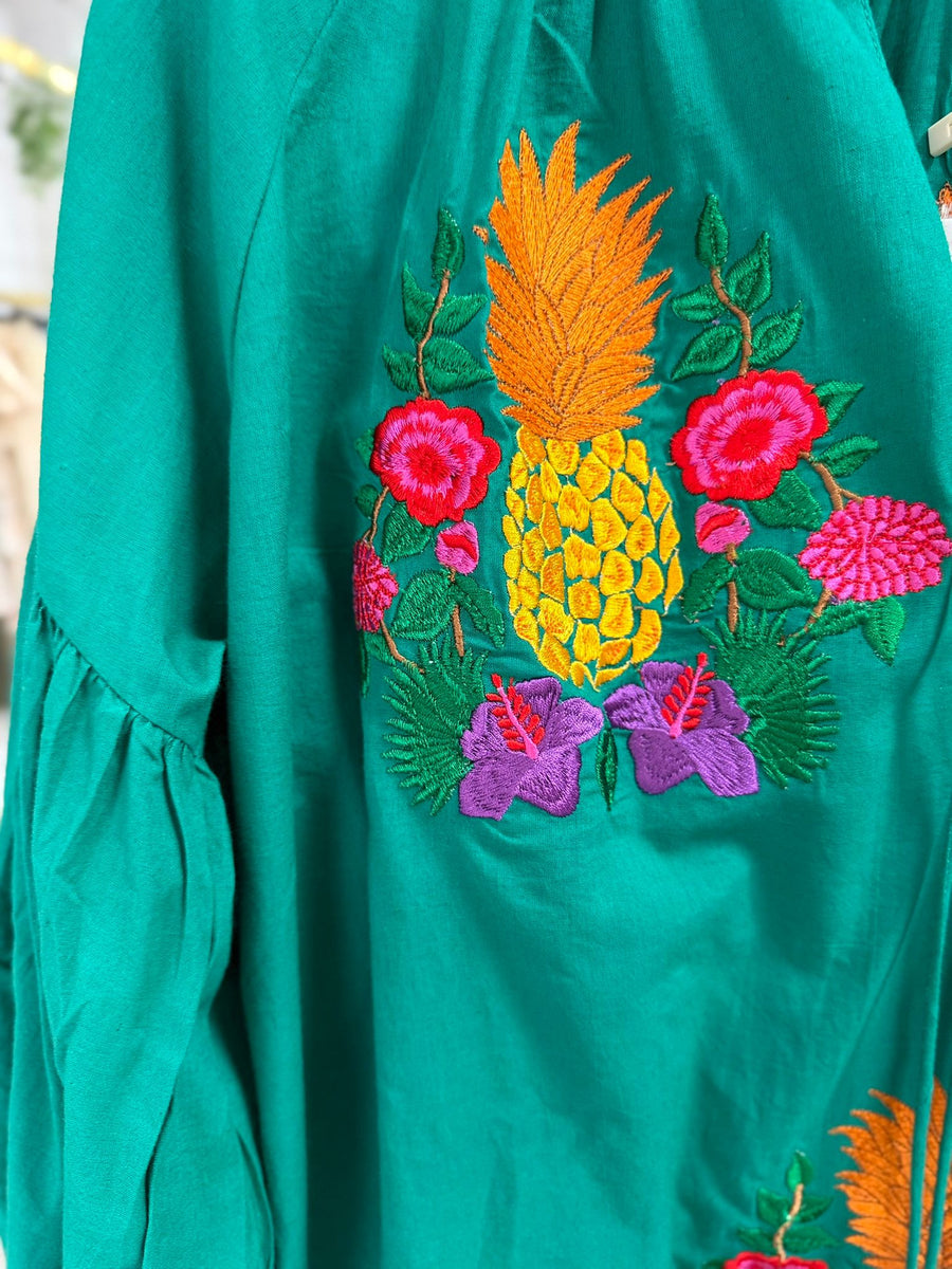 Camisa verde bordada spring