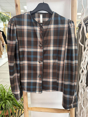 Chaqueta cuadros abotonada