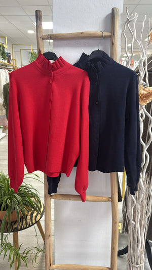 Cardigan con volante