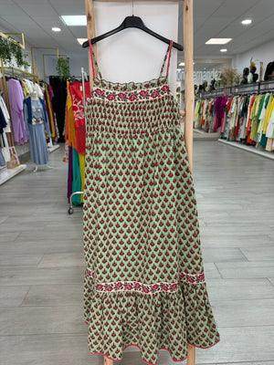Vestido nido de abeja verde