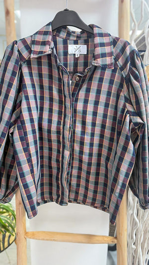 Camisa cuadros abullonada