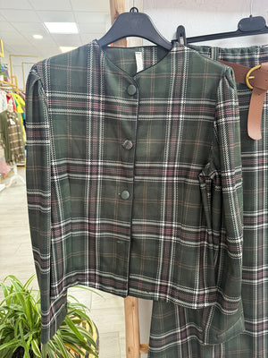 Chaqueta cuadros abotonada
