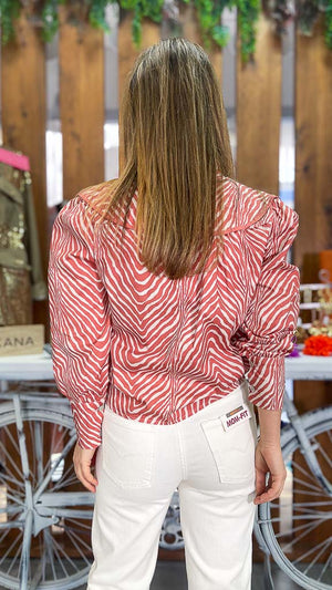 Camisa rosa estampado cebra