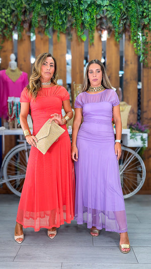 Vestido gasa drapeado
