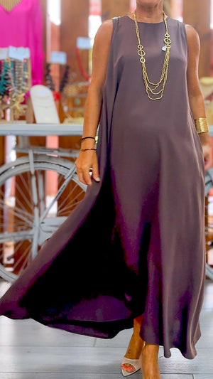Vestido largo chocolate