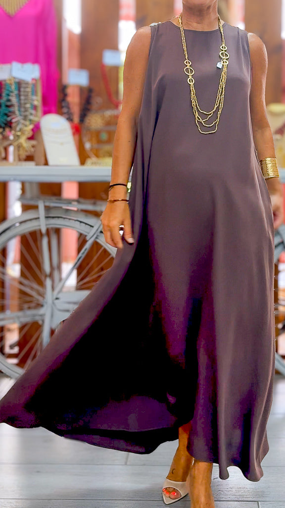 Vestido largo chocolate