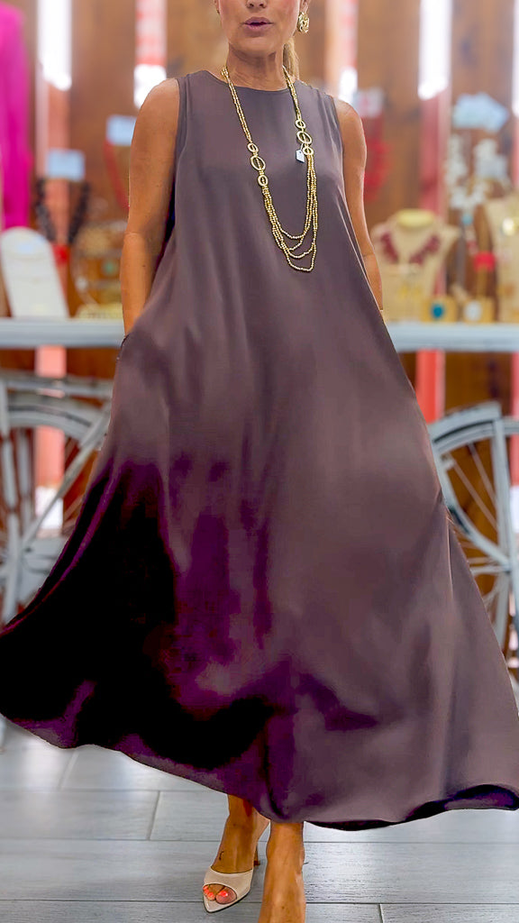 Vestido largo chocolate