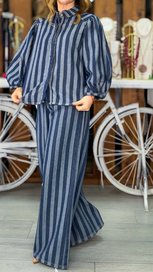 Camisa rayas azul marino
