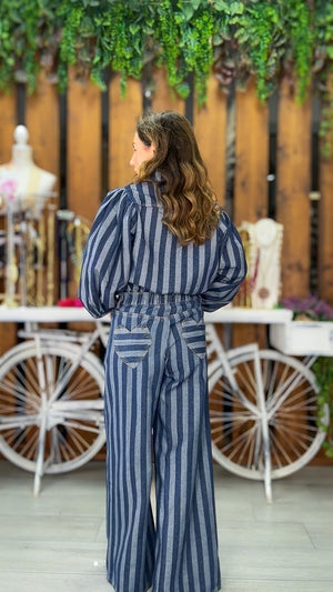 Camisa rayas azul marino