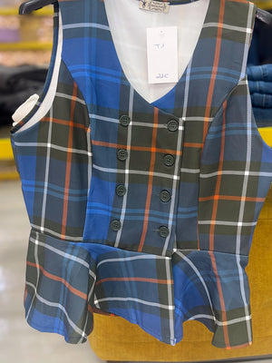 Chaleco Peplum Cuadros