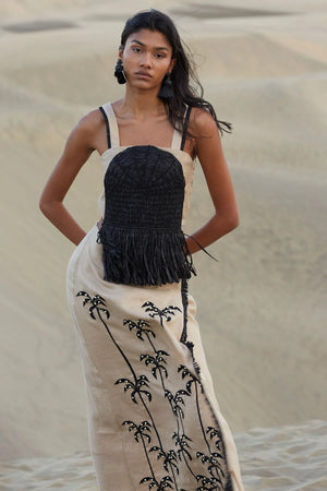 Falda palmar beige