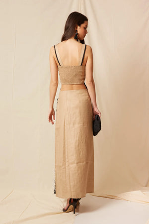 Falda palmar beige