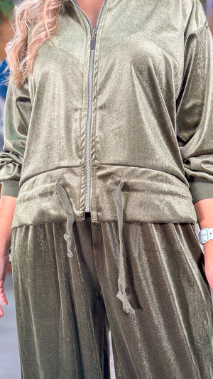 Bomber terciopelo verde