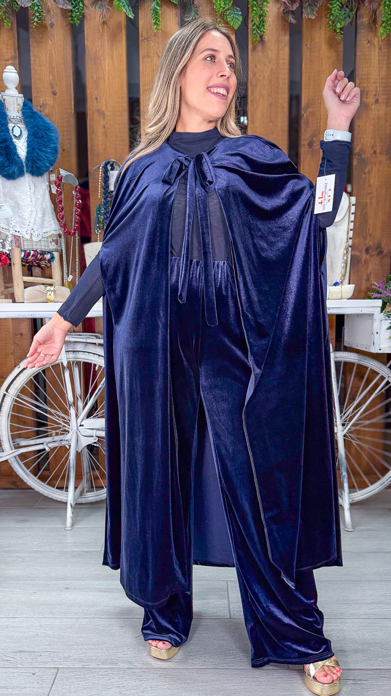 Abrigo largo sin mangas terciopelo