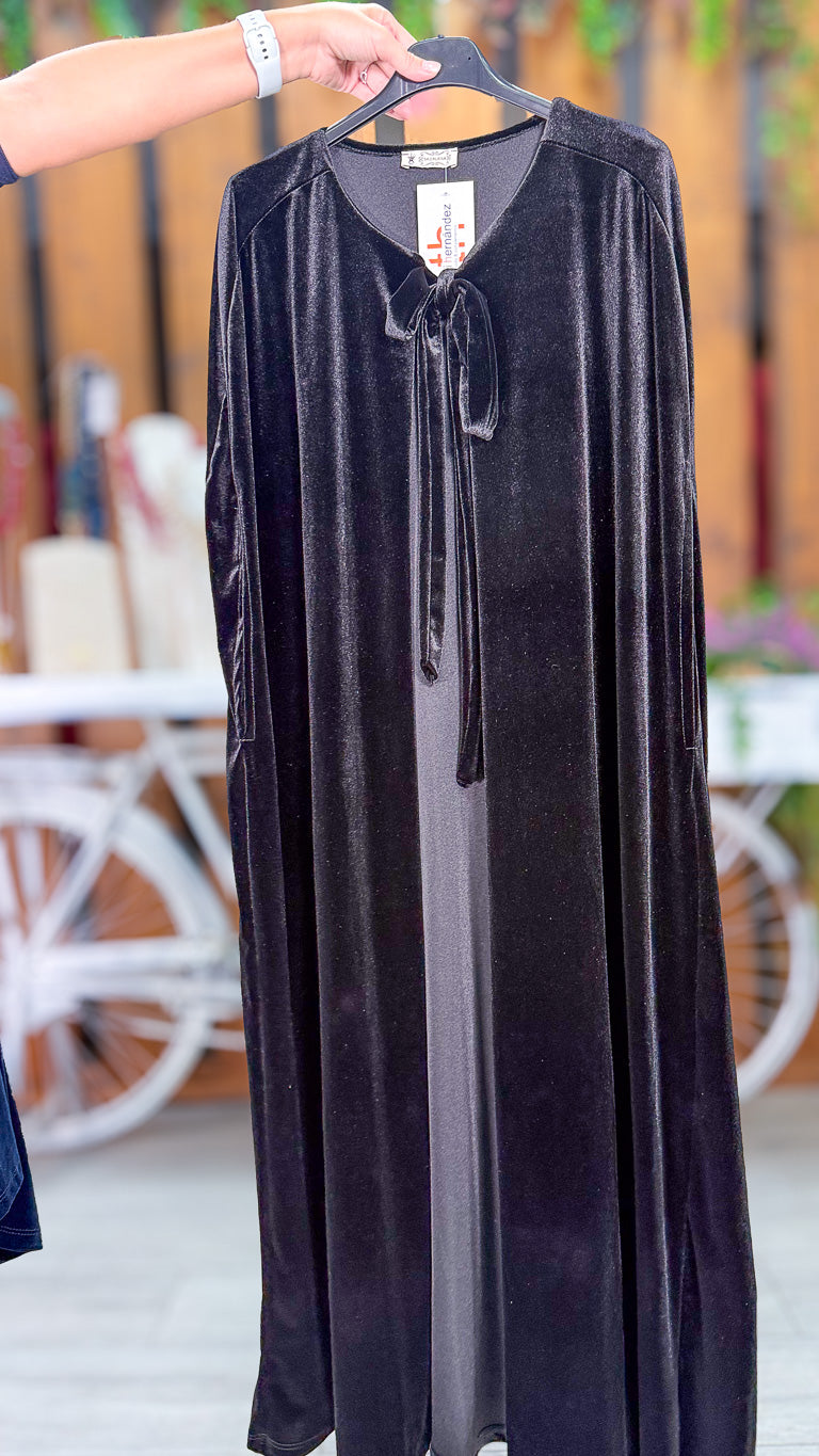 Abrigo largo sin mangas terciopelo