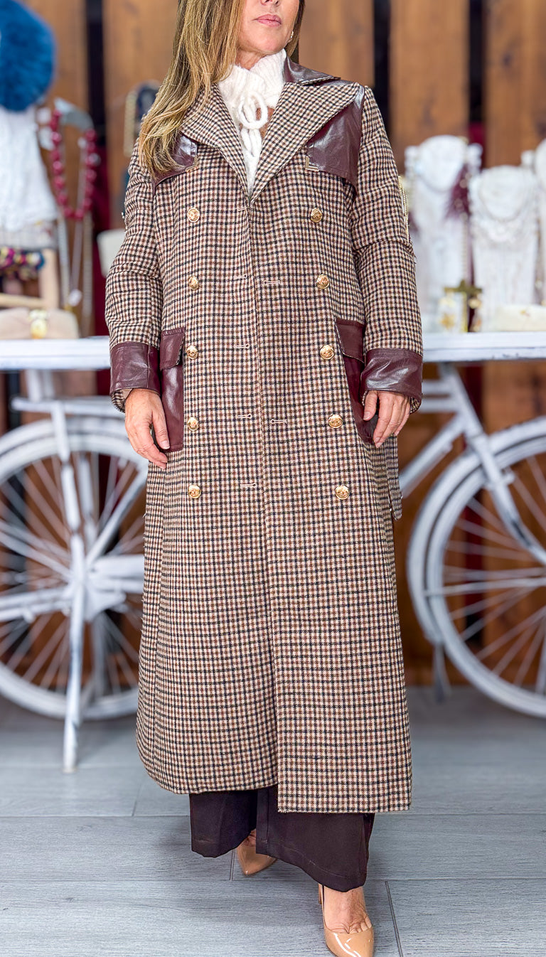 Abrigo pata de gallo polipiel