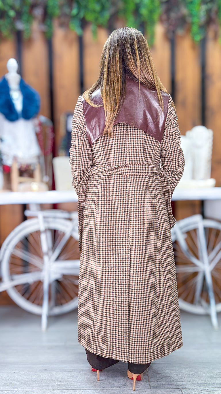 Abrigo pata de gallo polipiel