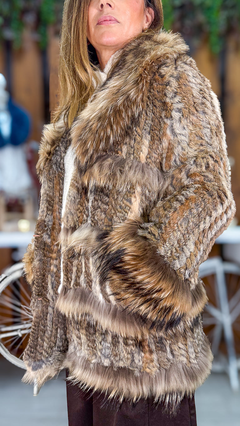 Abrigo piel conejo