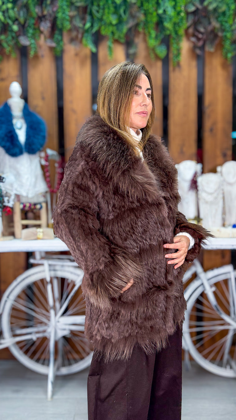 Abrigo piel conejo