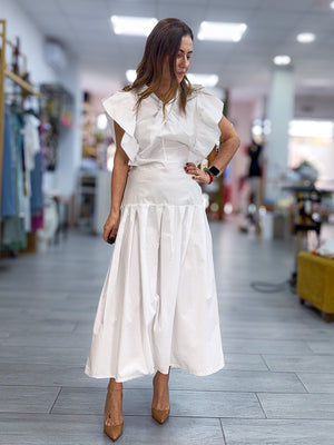 Vestido blanco volumen