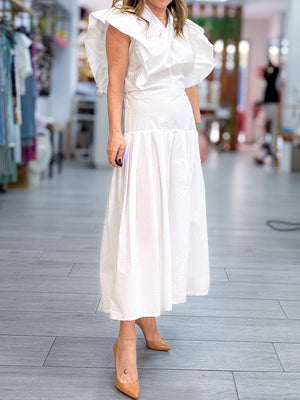 Vestido blanco volumen