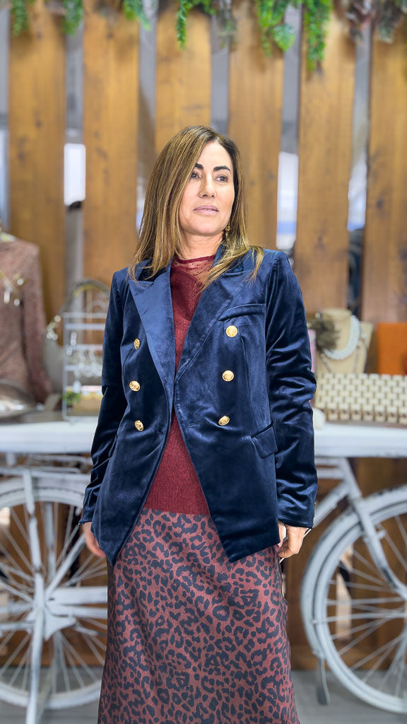 Chaqueta de terciopelo azul