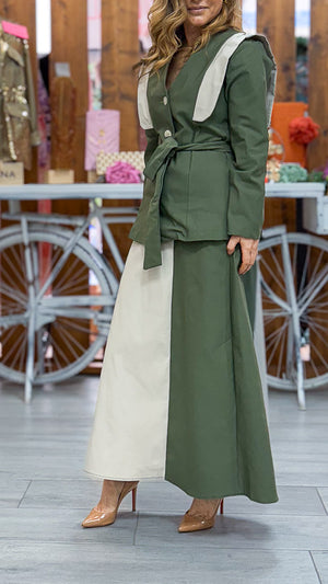 Chaqueta verde y blanca