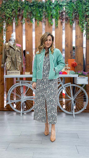 Chaqueta verde agua