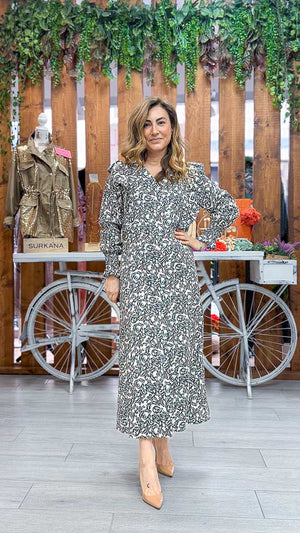 Vestido flores camisero