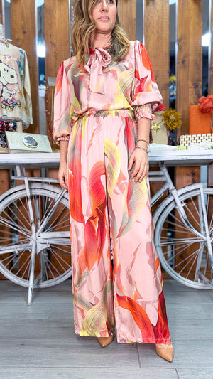 Pantalón flores coral