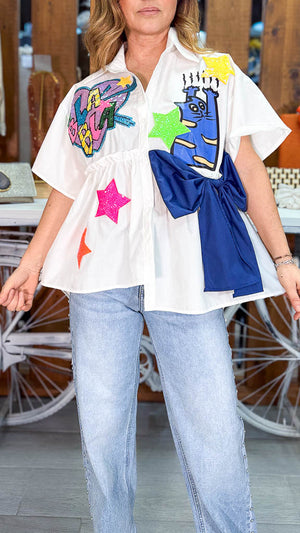 Camisa asimetrica lazo