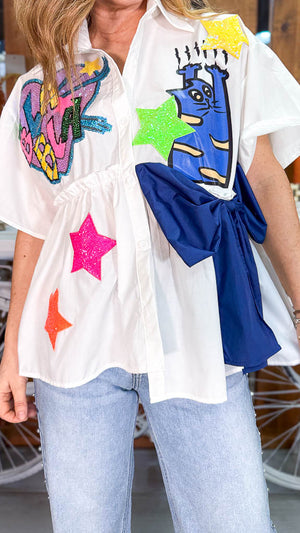 Camisa asimetrica lazo