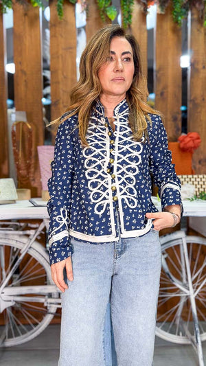 Chaqueta flor azul