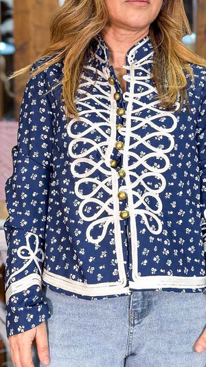 Chaqueta flor azul