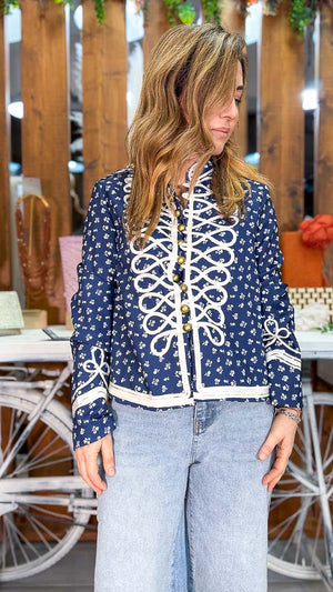 Chaqueta flor azul