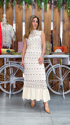 Vestido punto tachuelas