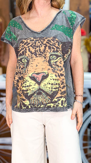 Camiseta tigre gris