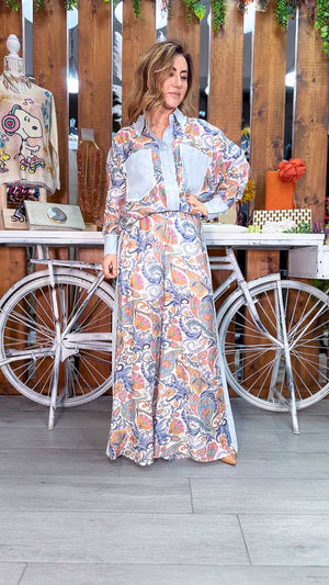 Camisa vaquera estampada