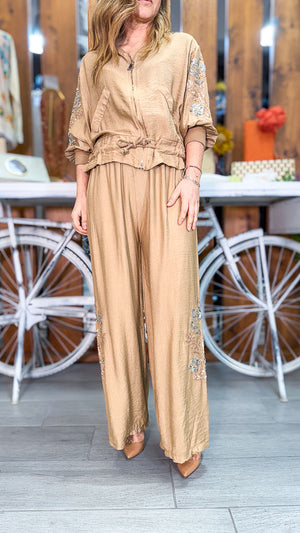 Bomber camel lentejuelas