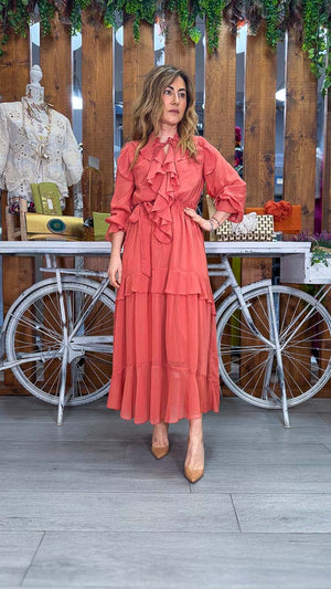 Vestido naranja lazo