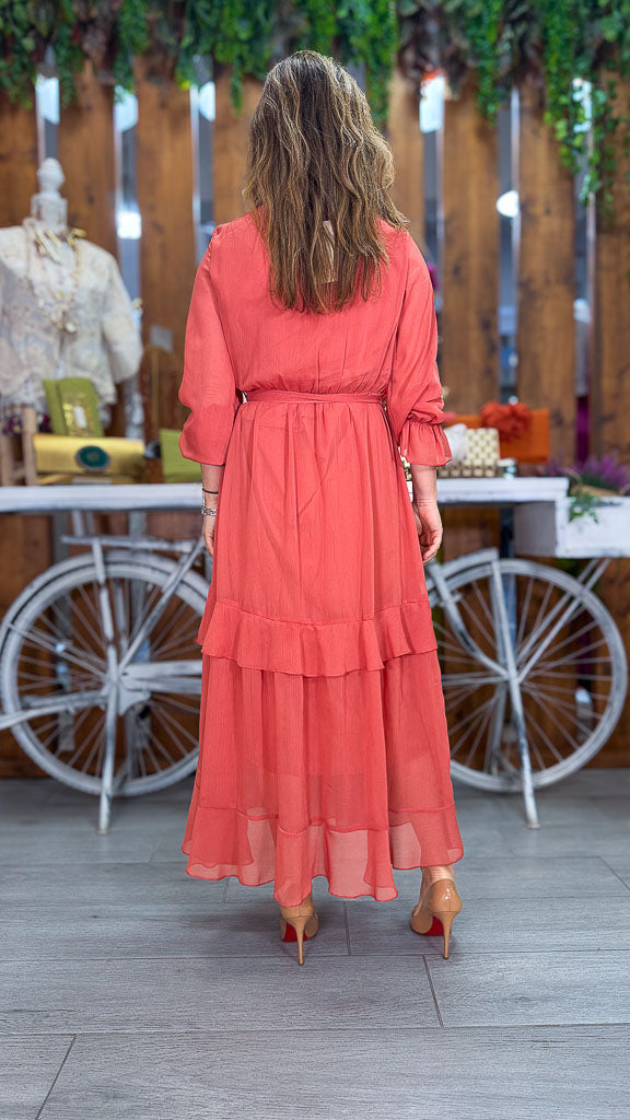 Vestido naranja lazo