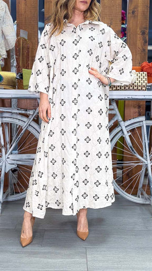 Vestido oversize bordado
