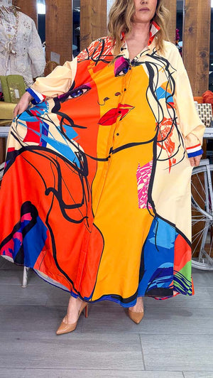 Vestido estampado cara